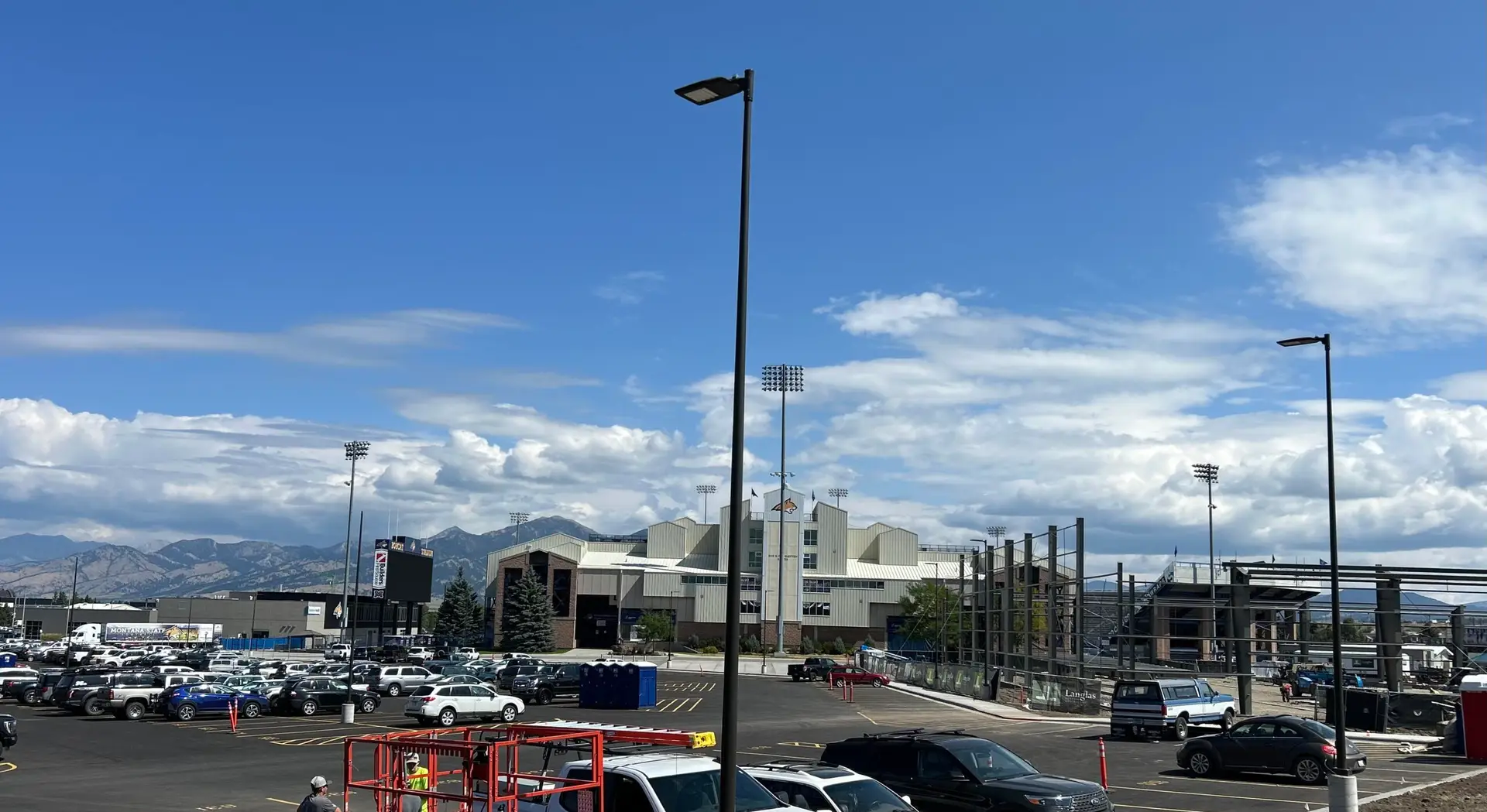 Slate Electrical installing parking lots at Montana State University.